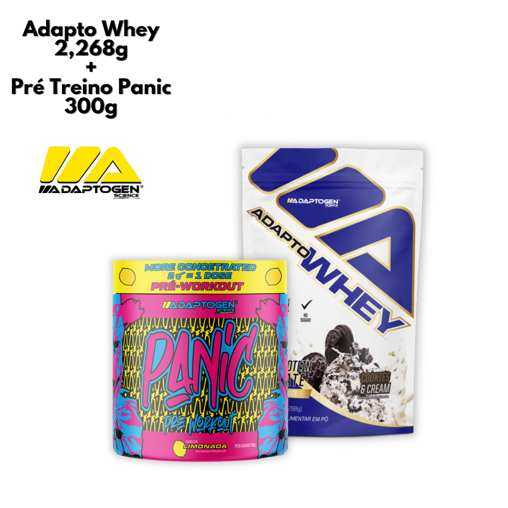 Kit Pre Treino Panic 300g + Adapto Whey 2268g – Adaptogen