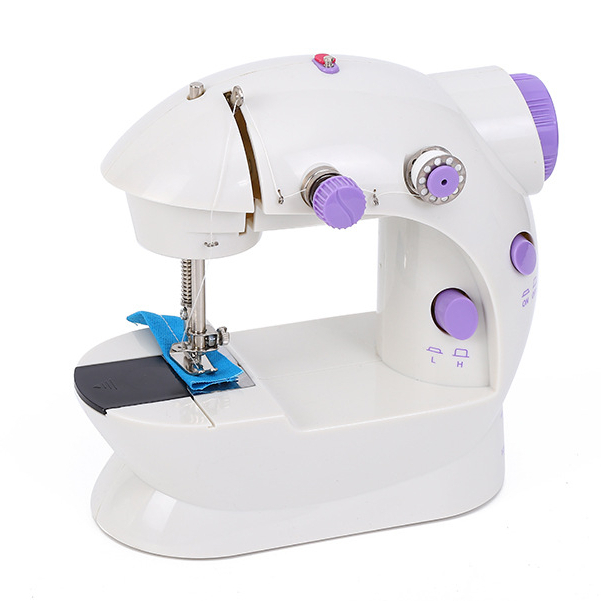 Mini Máquina Costura Portátil Com Pedal Elétrica Costureira Bivolt 110V/220V