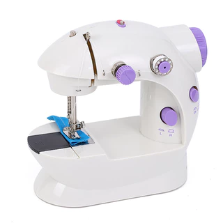 Mini Máquina Costura Portátil Com Pedal Elétrica Costureira Bivolt 110V/220V