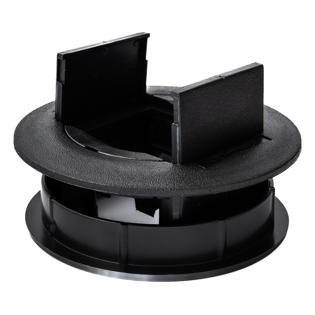 Caixa Elétrica Redonda Embutir Linha Facility para Móveis + 2 Tomadas Qtmov