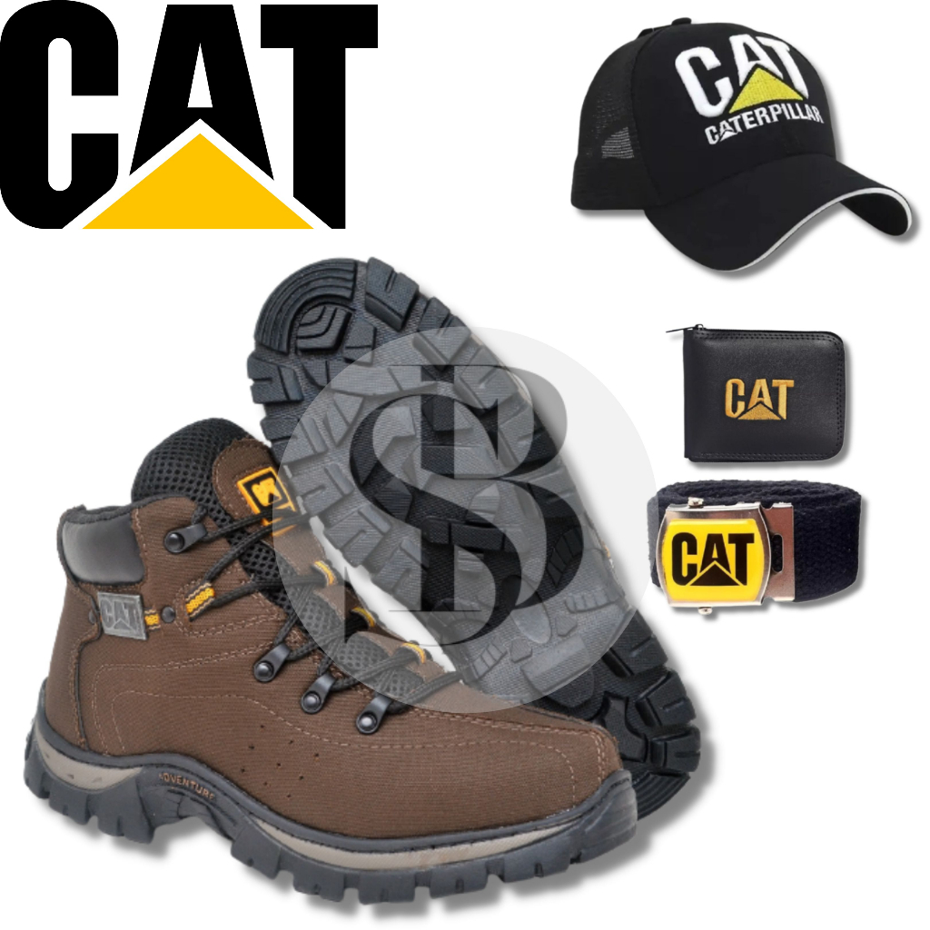 Bota Coturno Adventure Caterpillar Original + Cinto + Carteira + Boné Oferta