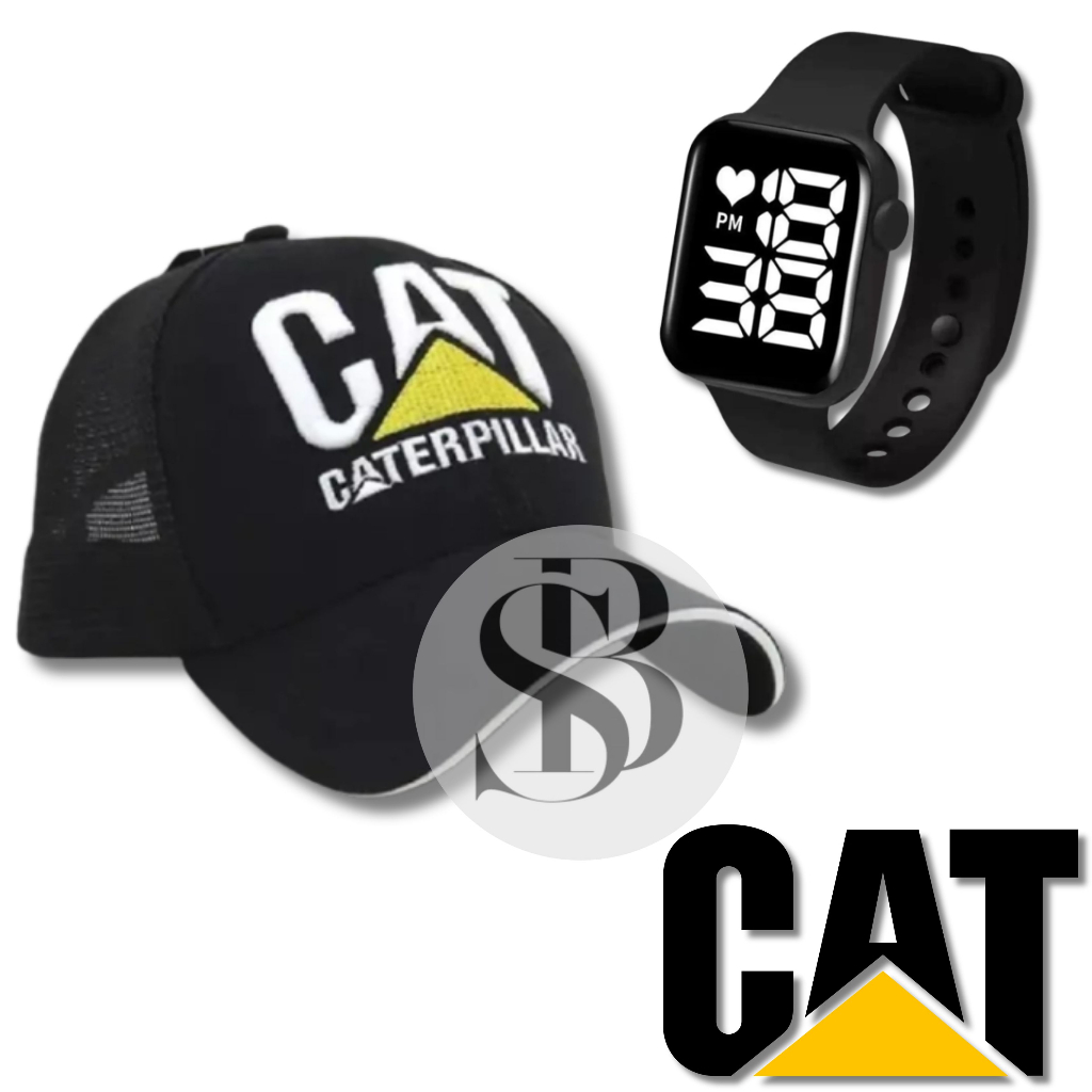 Boné Original Cat Bordado em Alto Relevo + Relógio Digital