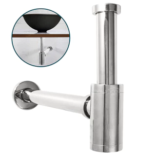 Sifão Copo Universal Para Pia Banheiro 1 1/4 e 7/8 Metal Cromado Outlet Cuba Aparente Pia Suspensa Lavatorio