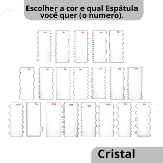 Espátulas 15Cm Confeiteiro Decorativa Bolo Em Acrílico(ESCOLHER DO 1 AO 20) - FUME OU CRISTAL