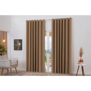 Cortina Blackout Em Tecido 3 00x2 80 Corta Luz Com Ilhos Cromado
