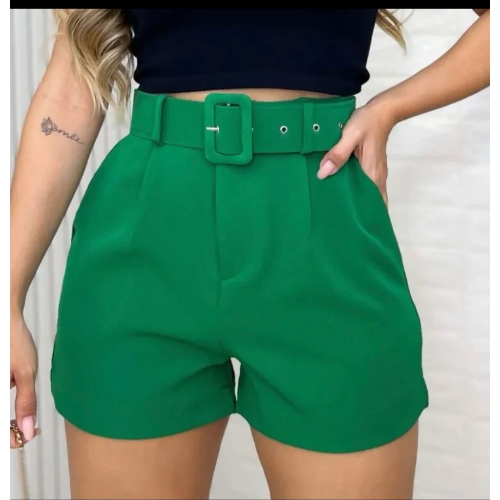 Short alfaiataria com cinto P/M/G/GG