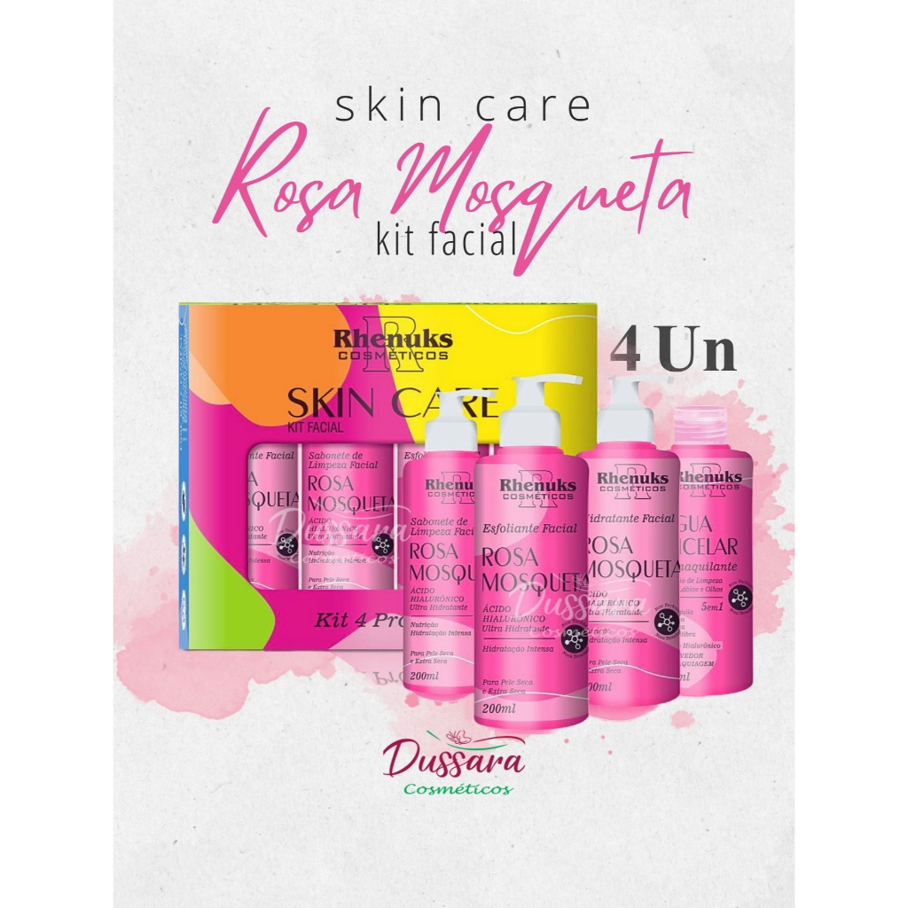 Kit Skin Care Facial Rosa Mosqueta (Com 4 itens) Rhenuks | Shopee Brasil