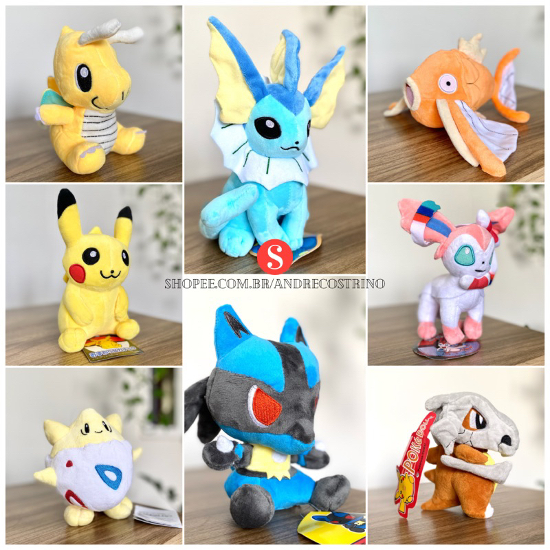 Pelúcia Turma Pokémon EVOLUÇÃO EEVEE MINI (13cm) - 8 itens/lote (8 modelos)