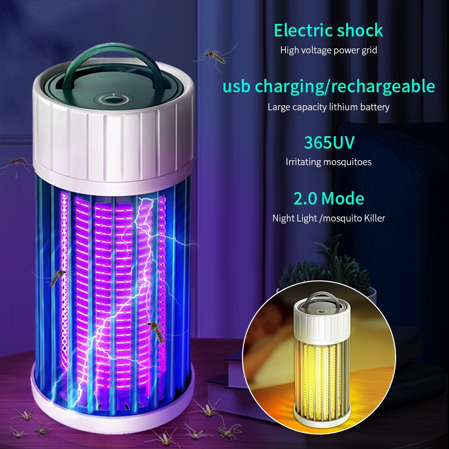 Lâmpada Elétrica Mata-Mosquitos Com Luz UV Usb Recarregável Armadilha Para Anti-Insetos TQ-10164
