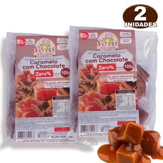 Caramelo De Chocolate Diet Zero Açúcar Com Colágeno 100g 2uni