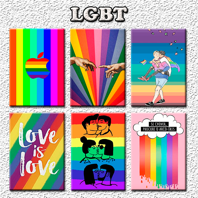 Quadros Decorativos MDF 13x20cm Avulsos LGBT Arte Colorida Inclusiva ...