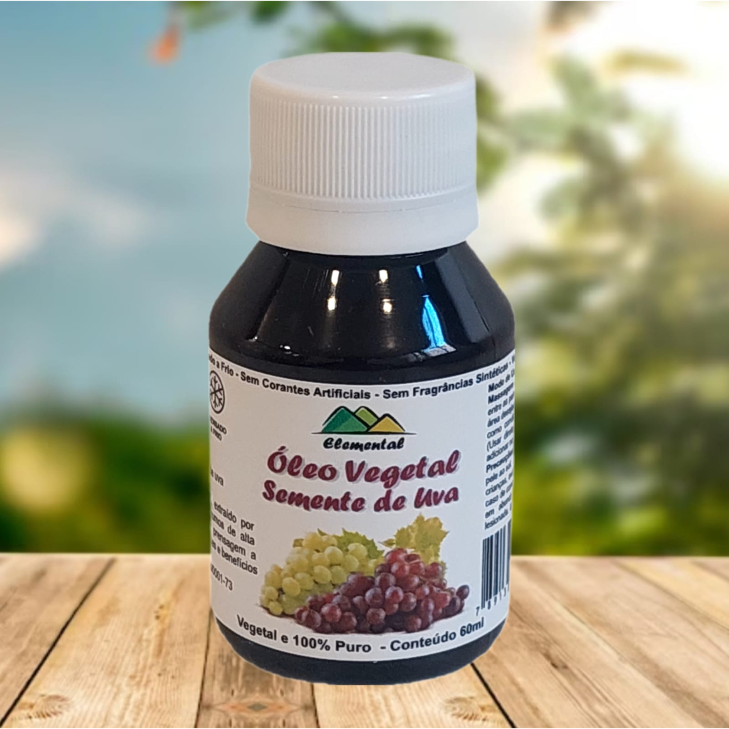 Óleo Vegetal de Semente de Uva - 100% Puro - Prensado a frio