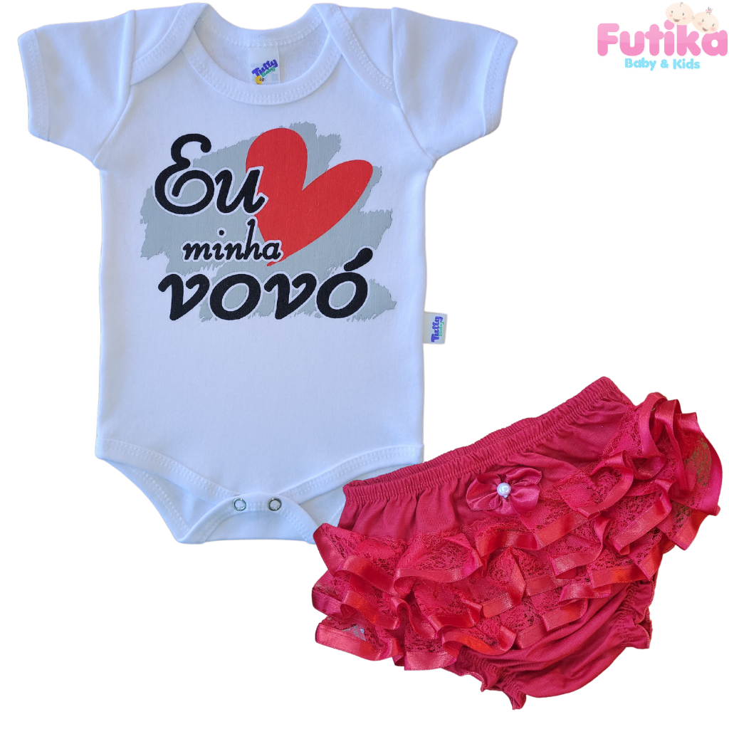 Conjunto Body Bebê Eu Amo Vovó Calcinha Bunda Rica Personagem Presente  Grávida Bori Mesversário Recém Nascido | Shopee Brasil