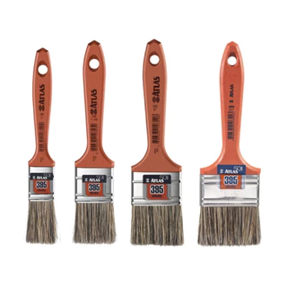 Kit 4 Trincha Pincel Para Pintura Cabo Laranja Atlas Obras Reparo Detalhes Rodapé Pintura