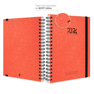 Agenda 2024 Plus Capa Dura Cores Spot Glitter Rosa E Pink : :  Papelaria e Escritório