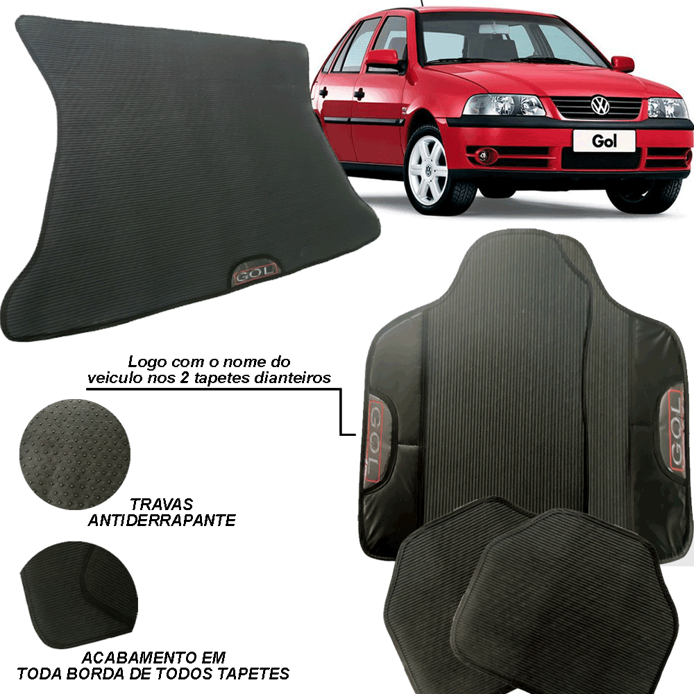 KIT CONJUNTO JOGO COMPLETO TAPETE AUTOMOTIVO PORTA MALA CARRO ...