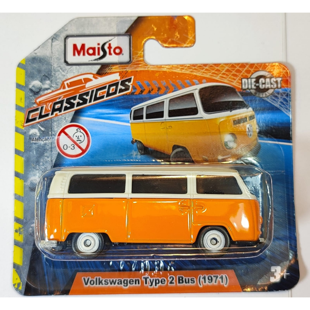 MAISTO Kombi Volkswagen type 2 bus 1971 Laranja CLASSICOS Shopee Brasil