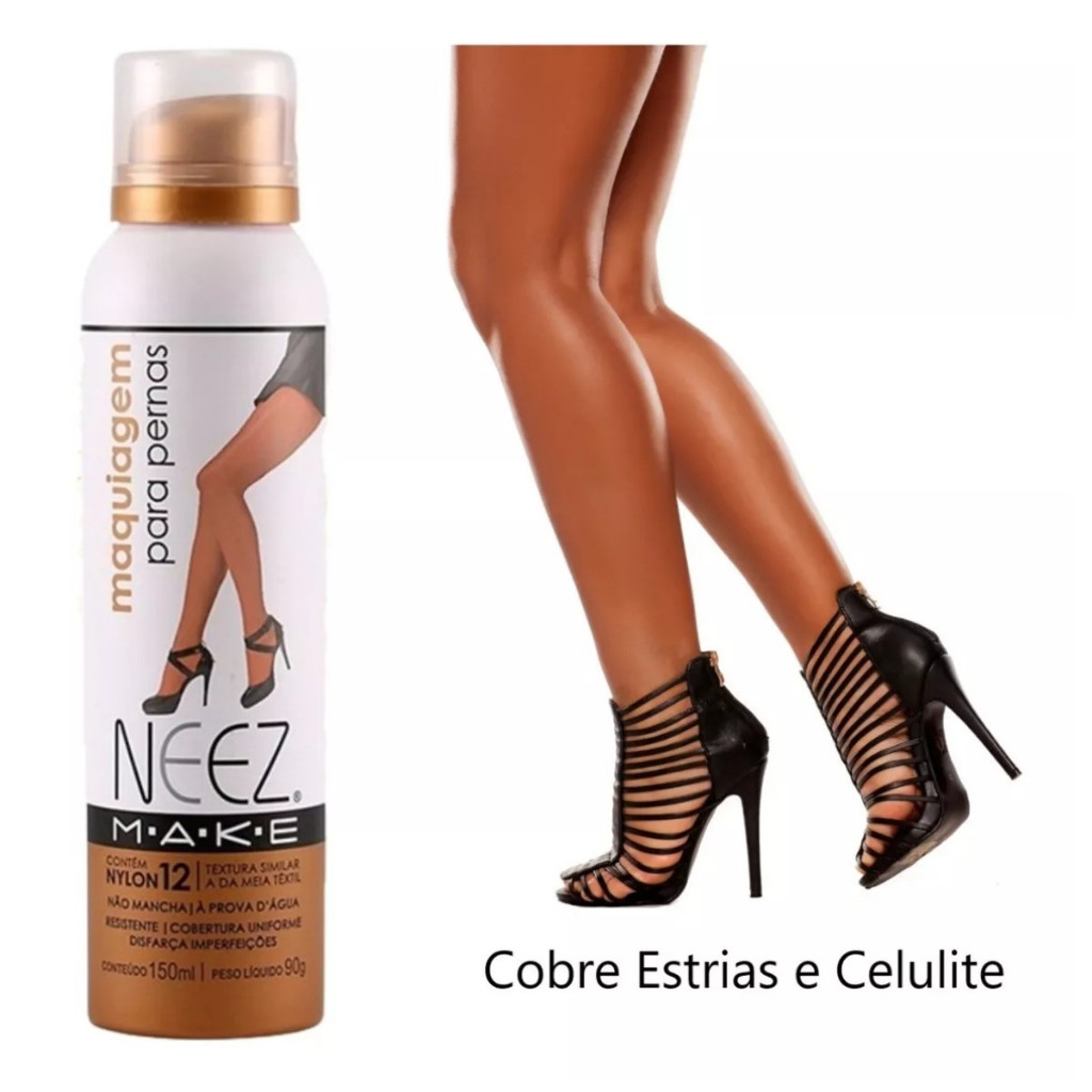 Spray Maquiagem para as Pernas 150ml Neez Esconde Estrias e Celulite e Tatuagem