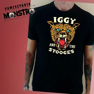 Camiseta IGGY AND THE STOGEES 𝗔𝗹𝗴𝗼𝗱𝗮̃𝗼 Preto/Cinza