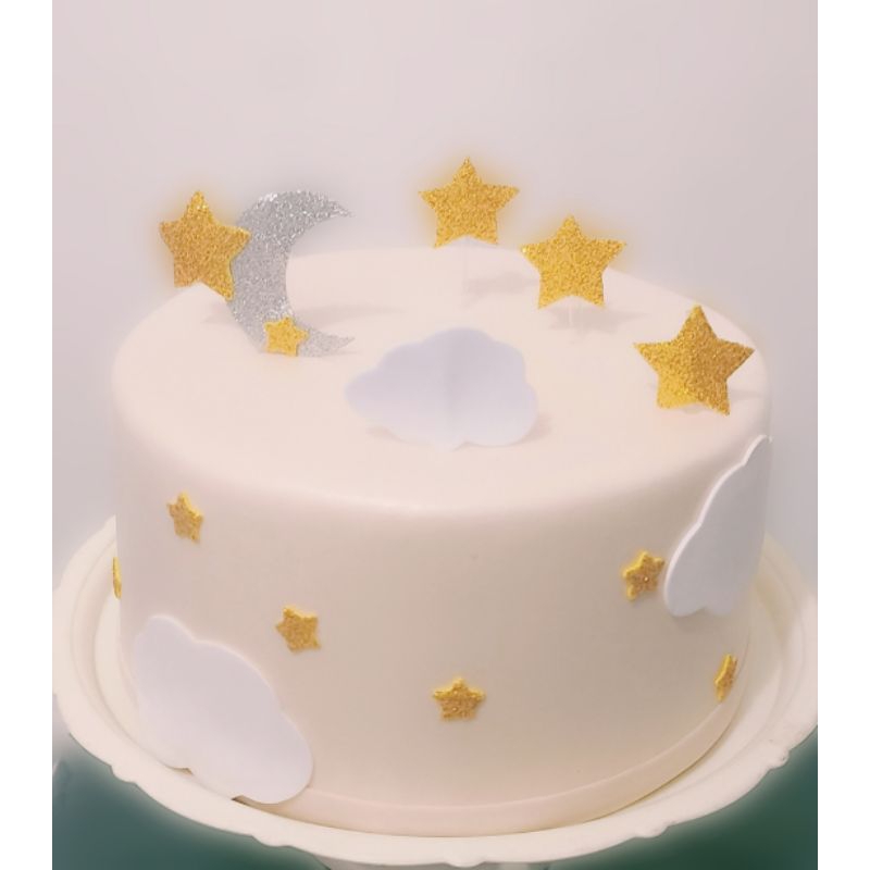 Decoração de bolo com coroa de ouro, estrela, carrossel, lua, cobertura de  bolo de feliz aniversário, redonda, decoração de festa, materiais, presente  adorável - AliExpress