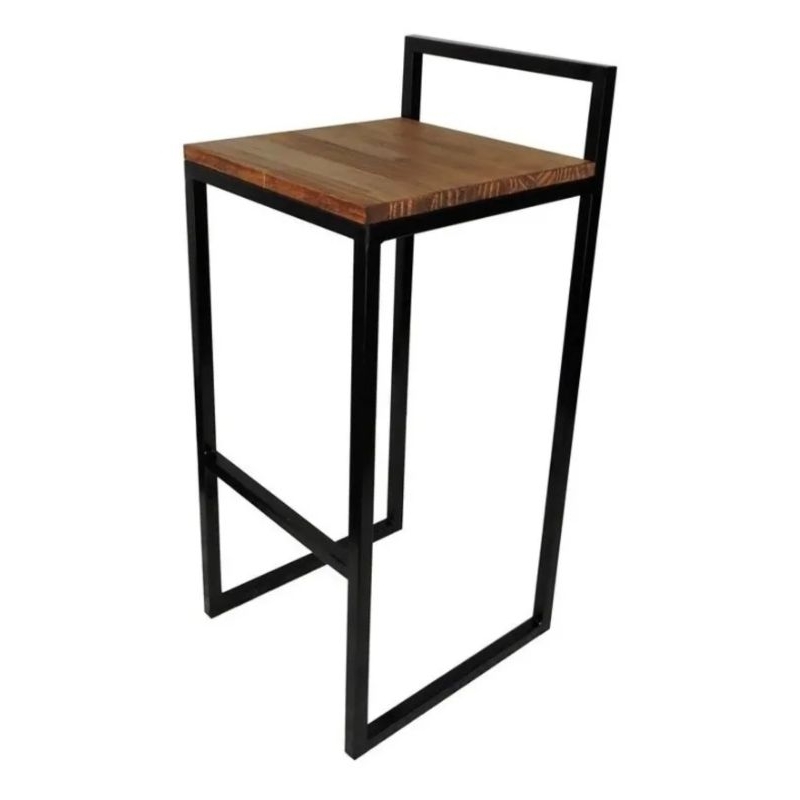BANQUETA PARA BALCÃO MADEIRA FERRO ESTILO INDUSTRIAL RÚSTICO RETRO