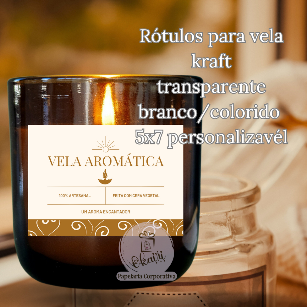 Rótulo adesivo para vela 5x7 personalizável | Shopee Brasil