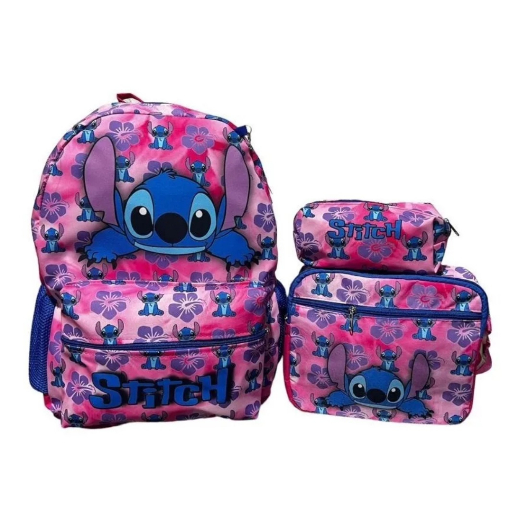 Kit Mochila Lilo & Stitch Escolar E Lancheira E Estojo | Shopee Brasil