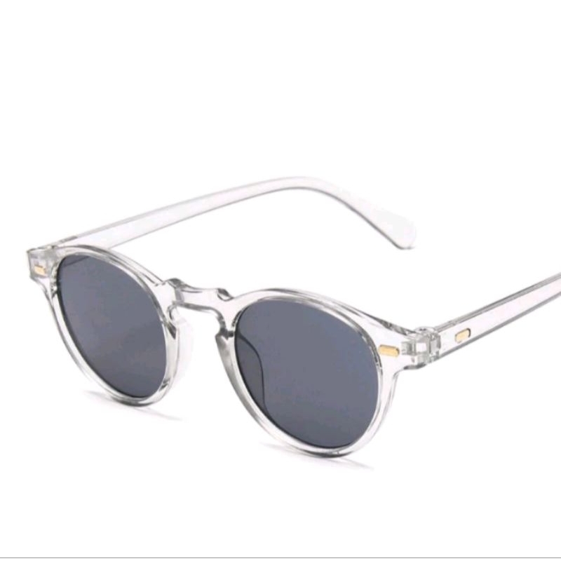 Óculos de sol redondo transparente feminino e masculino