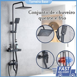 Ducha Cromada Chuveiro Frio Quente Chuveirão Interno Á Gás Cano Luxo
