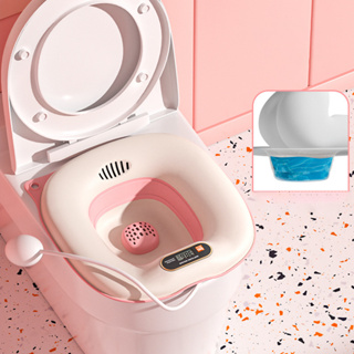 Portátil feminino perineal imersão toalete sitz banheira bacia com flusher homem hemorróidas cuidados Retrátil com visor de temperatura a sensor de temperatura