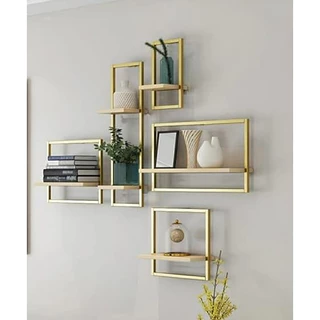 Prateleira Industrial DOURADA U.S.A decorativa kit 5 peças
