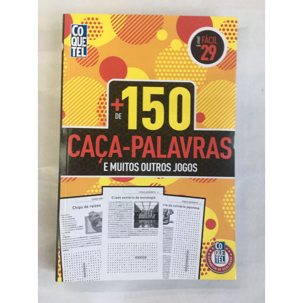 Livro Coquetel Mais 150 Caça-Palavras E Muitos Outros Jogos Nível Fácil Ed  29