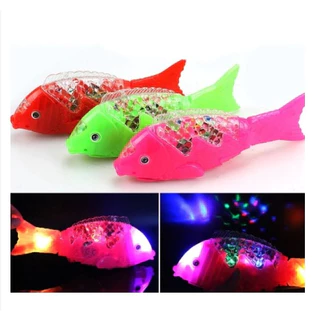 Peixe Musical Com Luz LED Bate Cauda Brinquedo Infantil Para Bebês Crianças