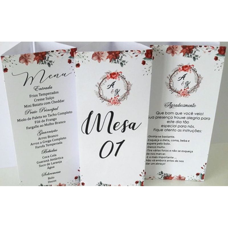 20 Menus Triângulos para Mesa de Convidados para festas | Shopee Brasil