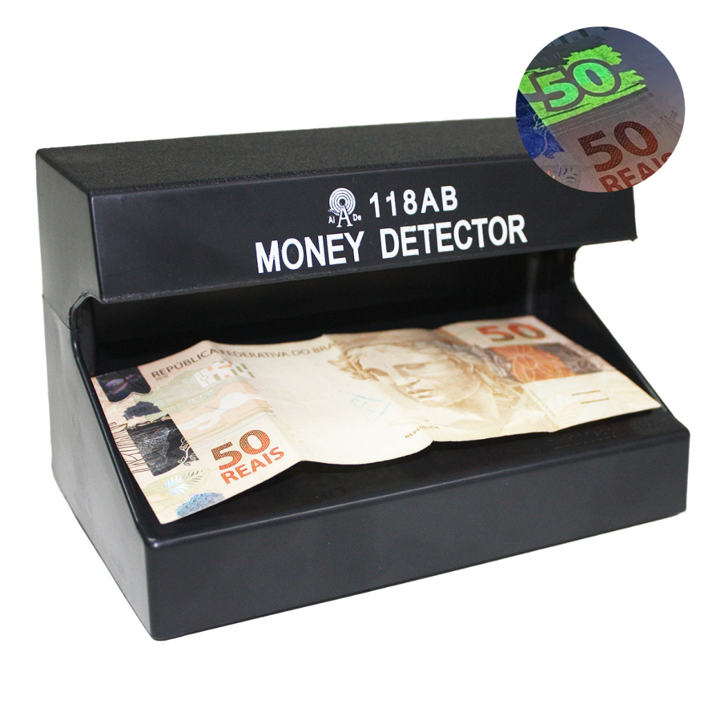Detector de Notas Falsas Dinheiro Máquina Luz Negra Uv