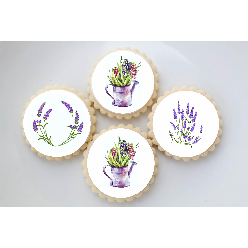 Papel Arroz Comestível Para Biscoitos Lavanda Flores