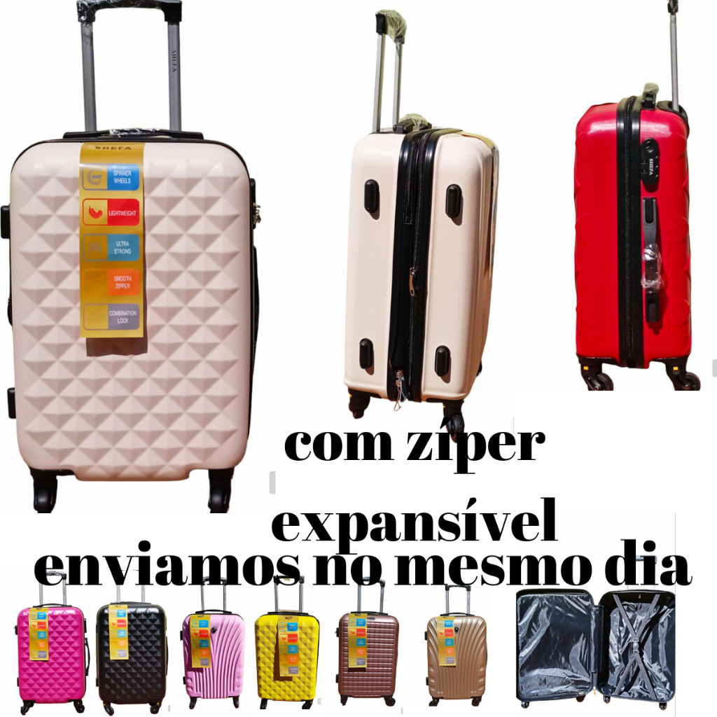 Mala ABS, Viaje com Estilo e Conveniência - Mala de Viagem de Bordo e Despacho, 18-22 Polegadas!