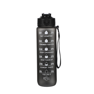 Garrafa De Água Squeeze PRETO 900ML Adesivos 2D ou 3D Academia Escola Treino Antivazamento
