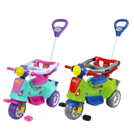 Triciclo Infantil 2 Em 1 Com Empurrador Pedal Passeio Motoca Cor