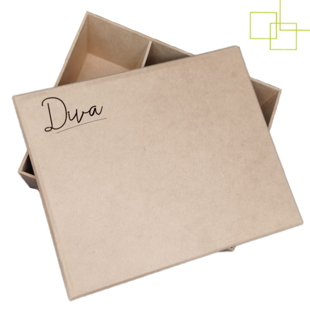 Caixas de MDF Decoradas a Laser Diva Organização e Decoração