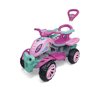 Carrinho de Passeio Infantil com Pedal e Empurrador Quadriciclo Lady Star - MARAL