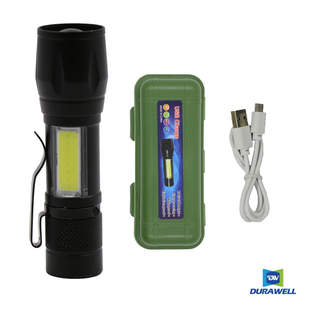 Mini Lanterna Tática Com Led E Zoom Recarregável Usb