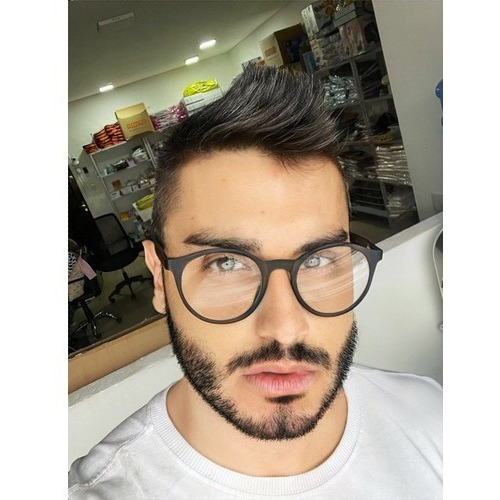 Óculos Masculino de Grau Armação Redonda da Moda Retro Transparente Barato