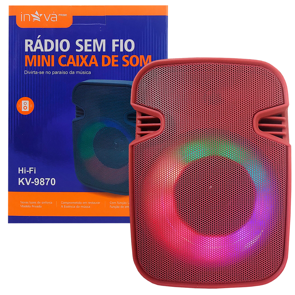 Caixa De Som Alto-falante Bluetooth Sem Fio Usb Mp3 Rádio Fm