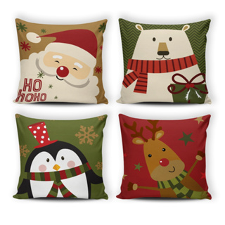Kit 4 Capas de Almofadas Natal elegante 45 X 45