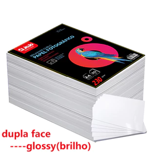 Papel Fotográfico Dupla face Foto 230g A4 Glossy Brilhante Resistente a Água 80 Folhas