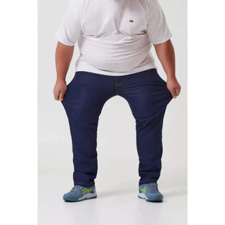 Calça Masculina Plus Size Preta Sarja com Elastano Oferta Tamanho 50 52 54 56 58 60 62 64 66 68 70