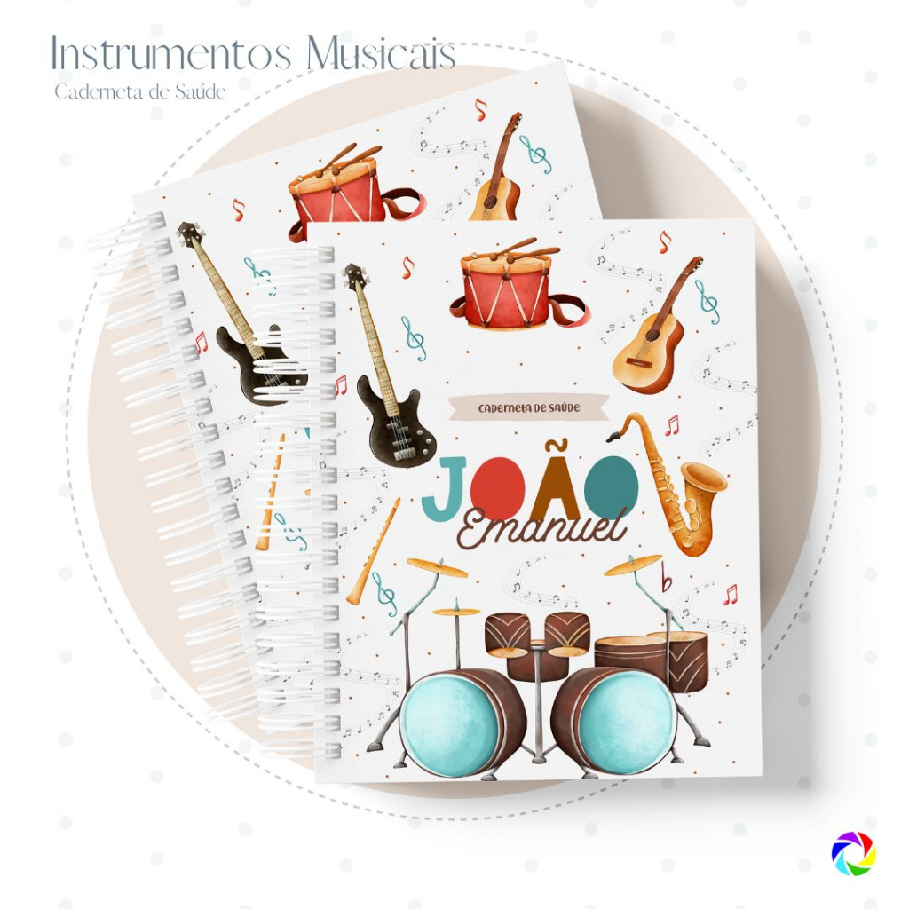 Capas para Caderno de Música e Instrumentos Musicais