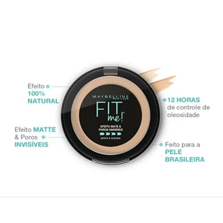 Maybelline NY Pó compacto Efeito Mate e Poros Invisíveis Fit Me (escolher cor desejada) (val:03/25)