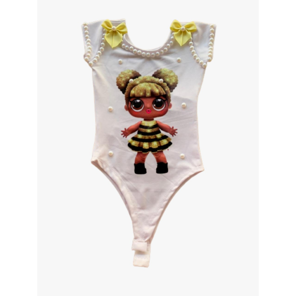 Body da Lol Abelha para Meninas Boneca com Pwrolas na Gola e Manga e ...